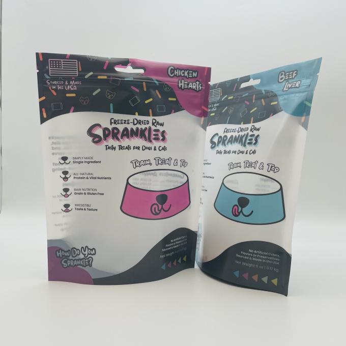 130um Digital Printed Packaging Bags With Window For Pet Treat Customized 0